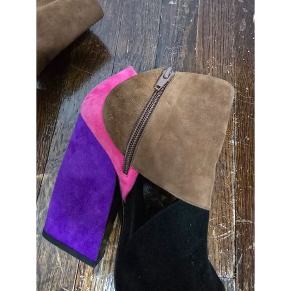 Pierre Hardy Suede Colorblock Colorful Heels Cut Out - Picture 8 of 16